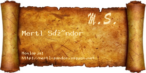 Mertl Sándor névjegykártya