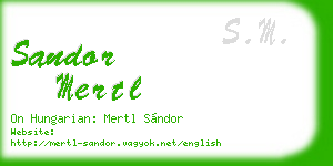 sandor mertl business card